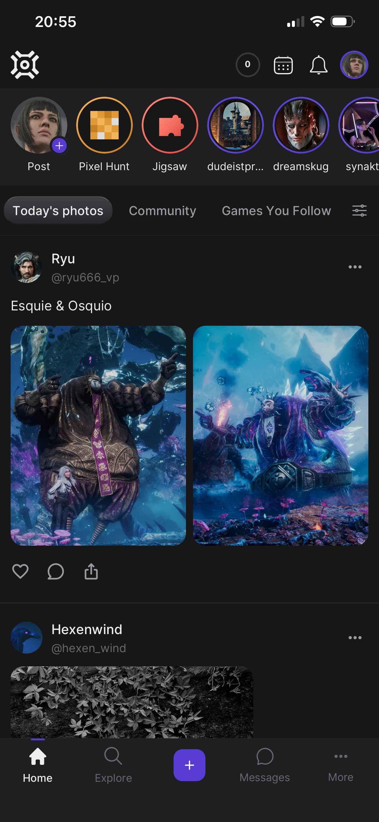 A post with two images in a carousel