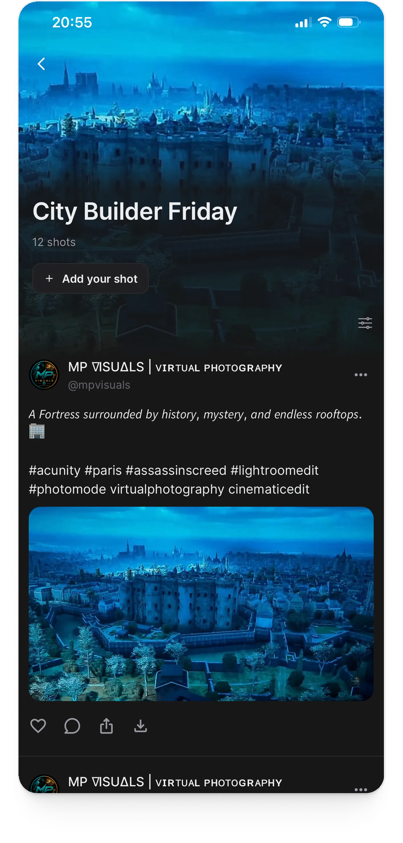 Picashot theme page: City Builder Friday and the shots people made for it