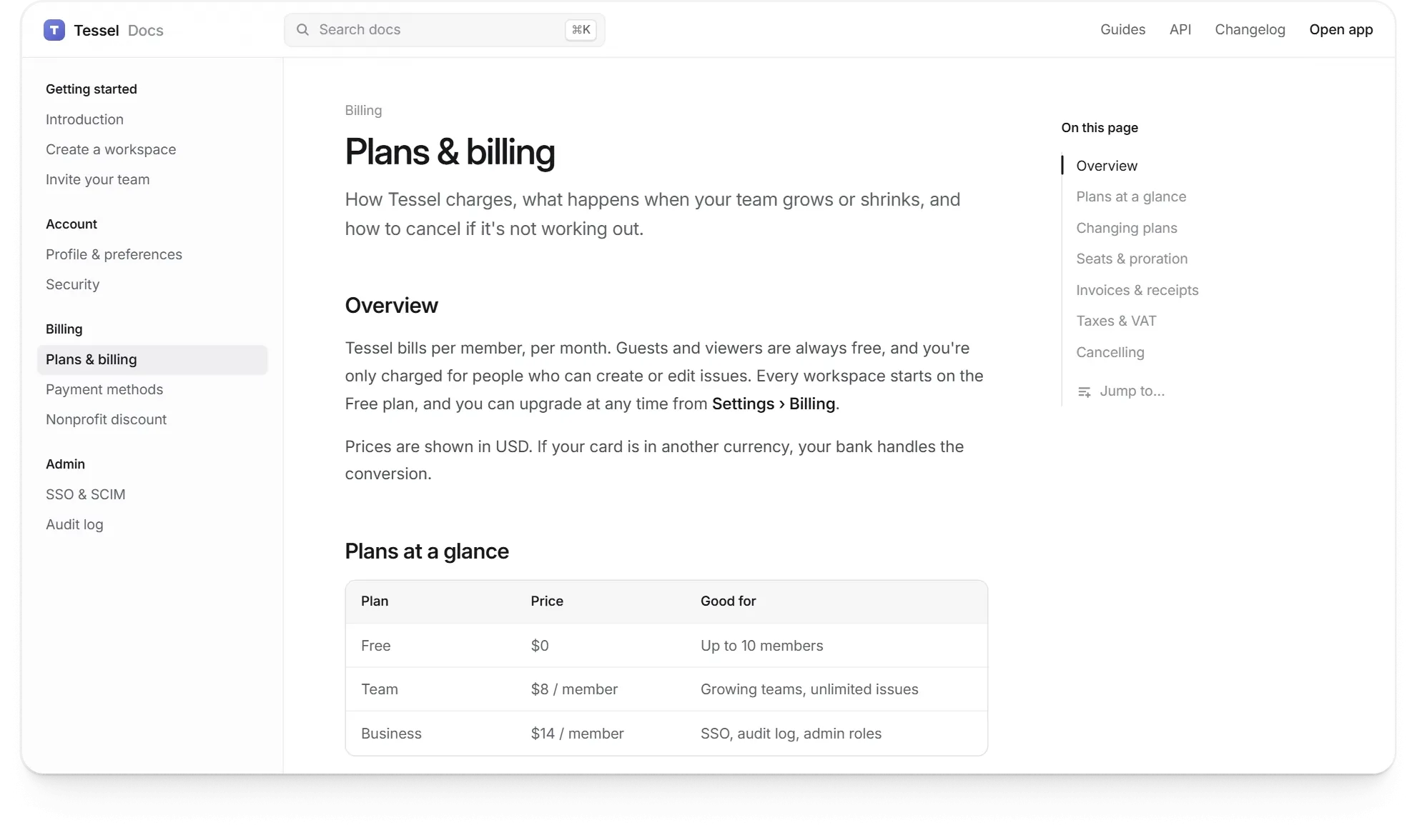 A docs page whose table of contents takes a description: typing "the bit about refunds" scrolls to the refunds paragraph and highlights it